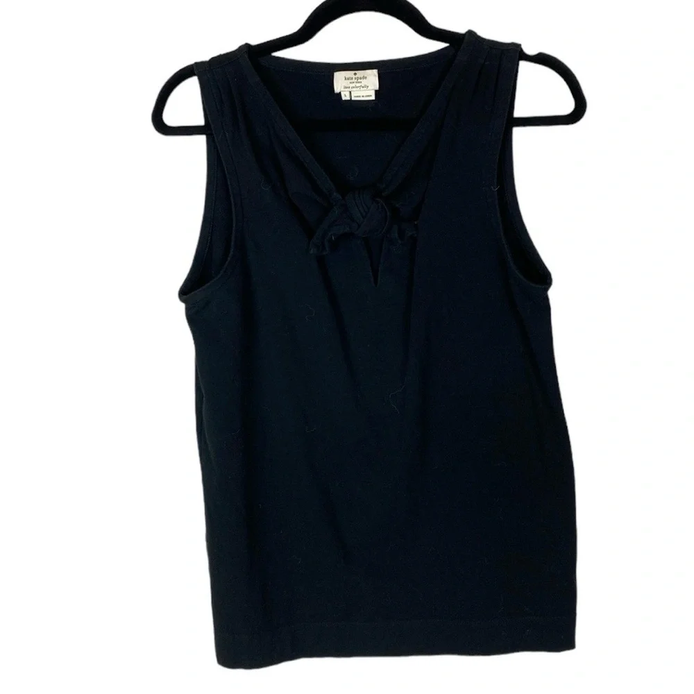 Kate Spade black sleeveless top with knot detail